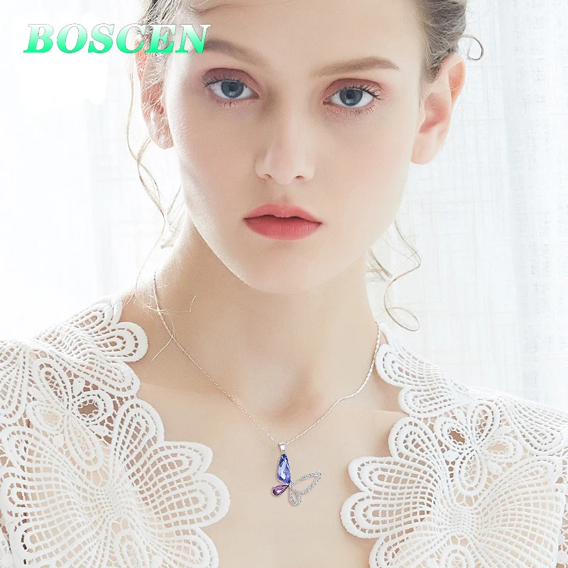 Женское Ожерелье с кулоном BOSCEN подарочное разноцветное ожерелье из