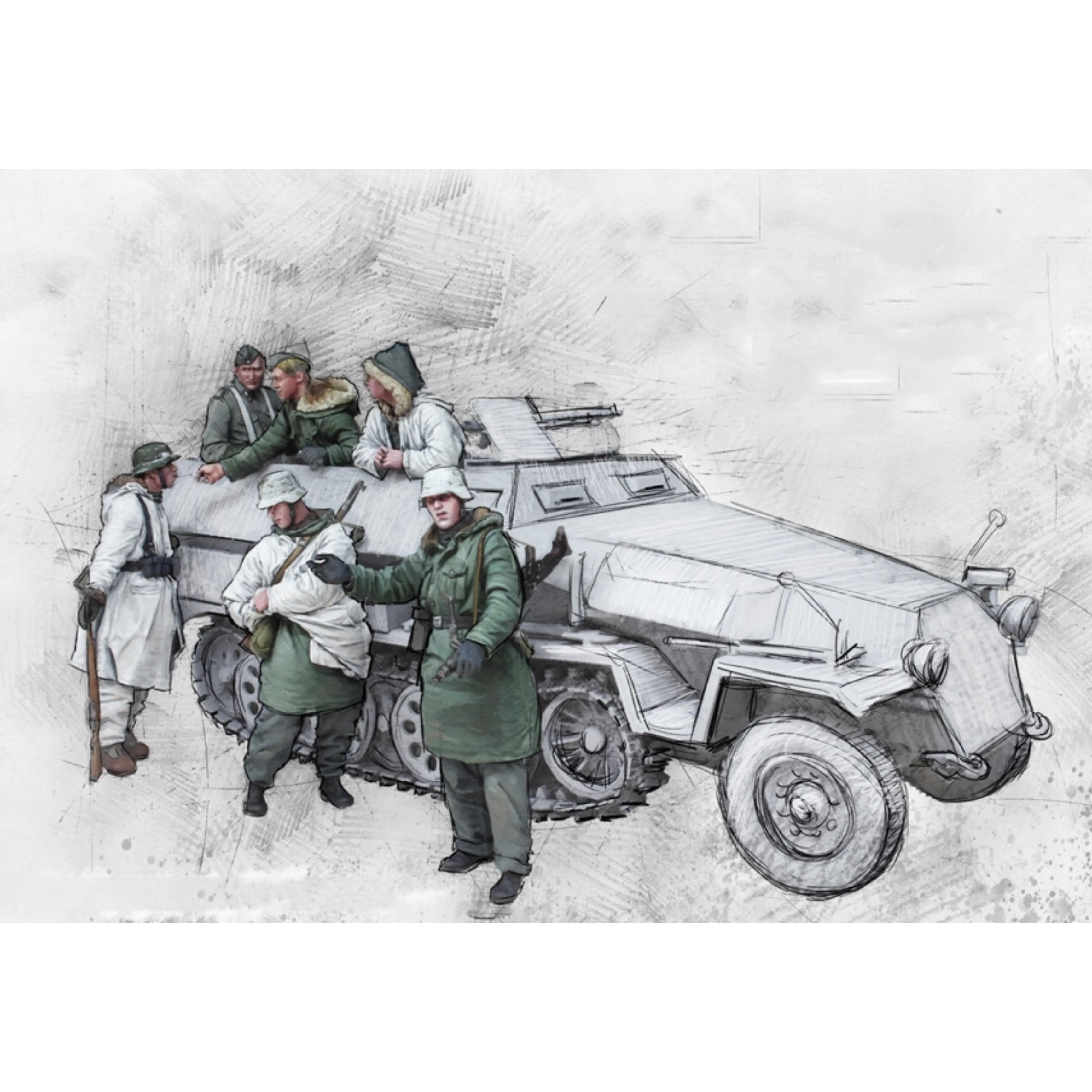Фигурка GK модель из 1/35 смолы военная тематика в разобранном и неокрашенном виде -