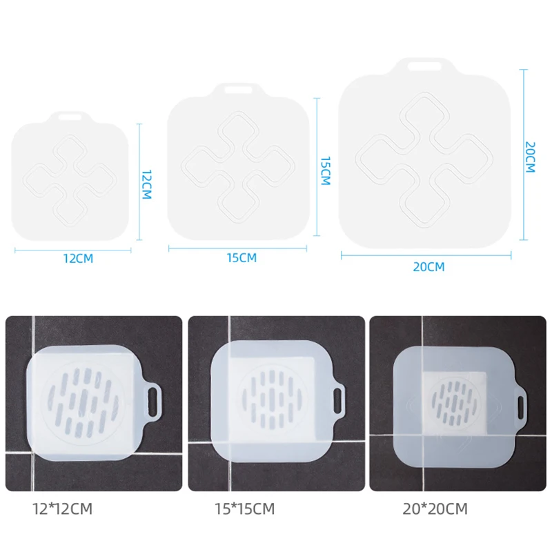 

Floor Drain Deodorant Mat Silicone Sink Drain Cover White Transparent Sealing Anti-odor Pad Kitchen Sewer Sealing Plug