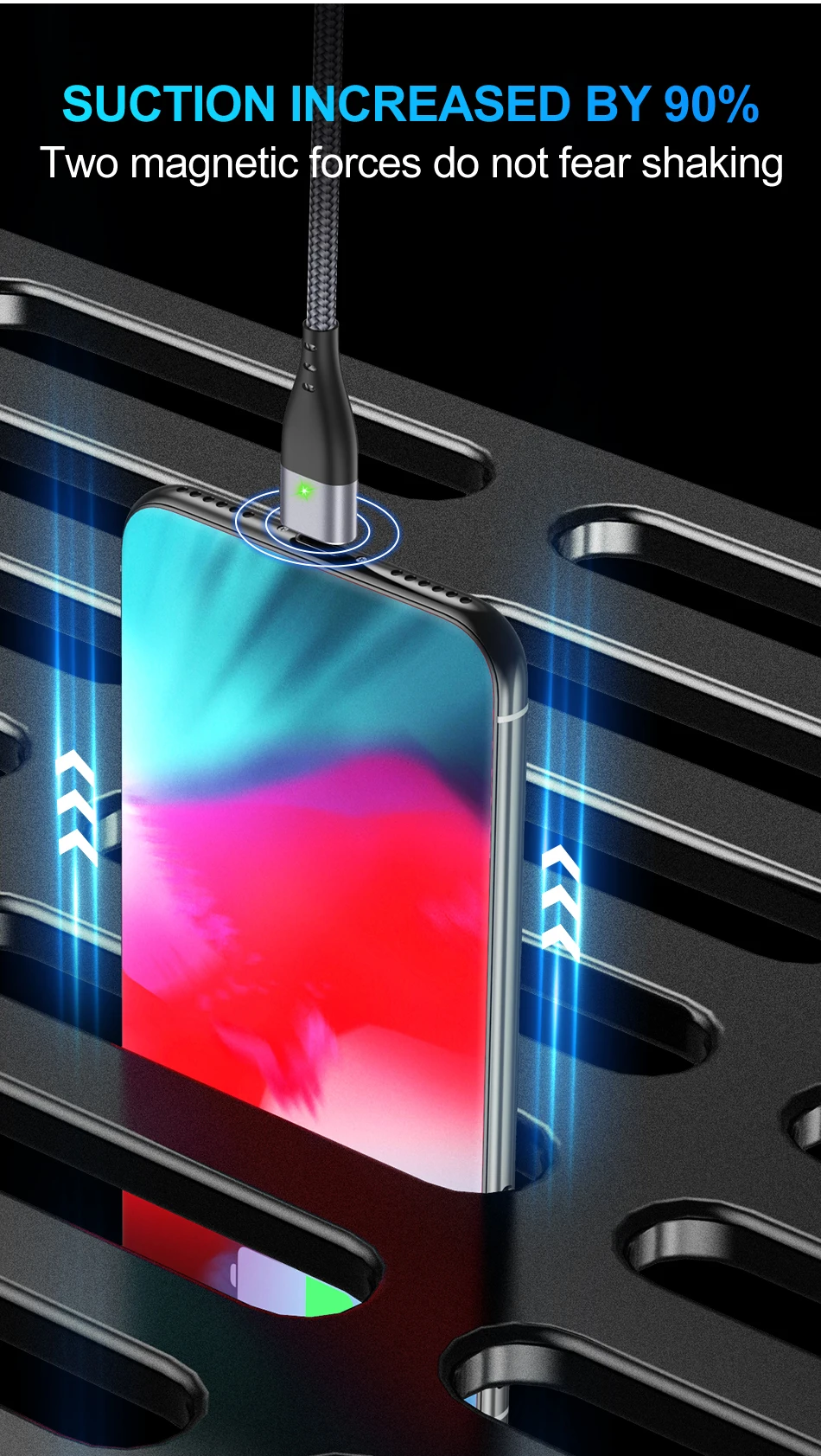 USLION Магнитный кабель Micro USB для iPhone samsung 3A, кабель для быстрой зарядки и передачи данных, Магнитный зарядный кабель usb type C, кабель для телефона Android