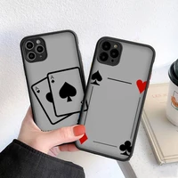 ace of spades playing card phone case for iphone 13 12 11 8 7 plus mini x xs xr pro max matte transparent cover
