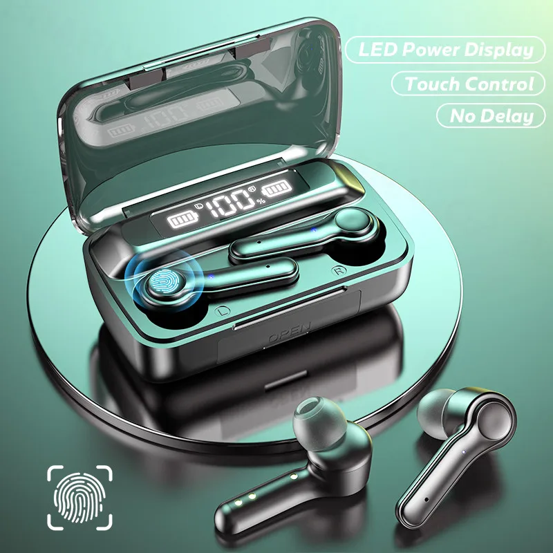 

Wireless 5.0 Headphone Touch Control Sports Waterproof Bluetooth Earphone HiFi 9D Bass Stereo Earphone Headset With Microphone