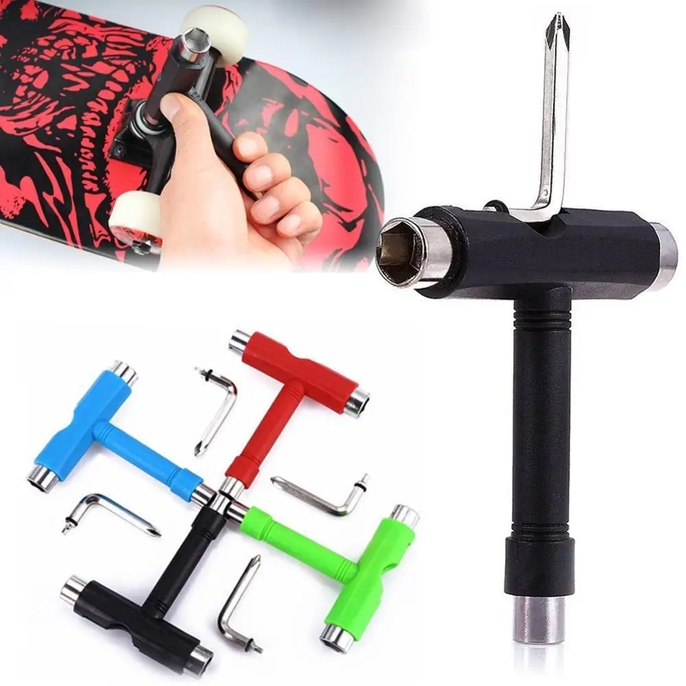 Roller Skate Skateboard Longboard T Shape Board ATB Tool Allen Key Multi-Function Universal Black Useful Screwdriver Socket | Инструменты