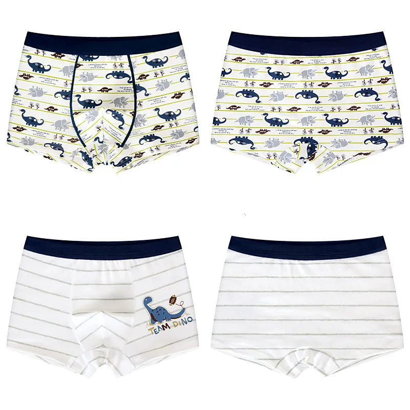 4pcs/pack Boys Boxers Underwear Cute Dinosaur Print Shorts Teenage Panties Toddler Baby Clothes Cotton Panties Kids Underpants
