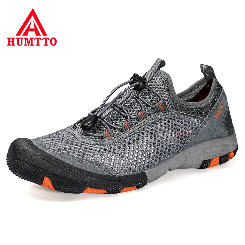 HUMTTO Summer Men Aqua Hiking Shoes 2021 Breathable Non-slip Mountai Mens Shoes Outdoor Climbing Trekking Man Water for Sneakers