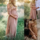Одежда для сна для беременных с коротким рукавом Великолепная настраиваемая с вырезом лодочкой длинная фотопижама вечернее платье