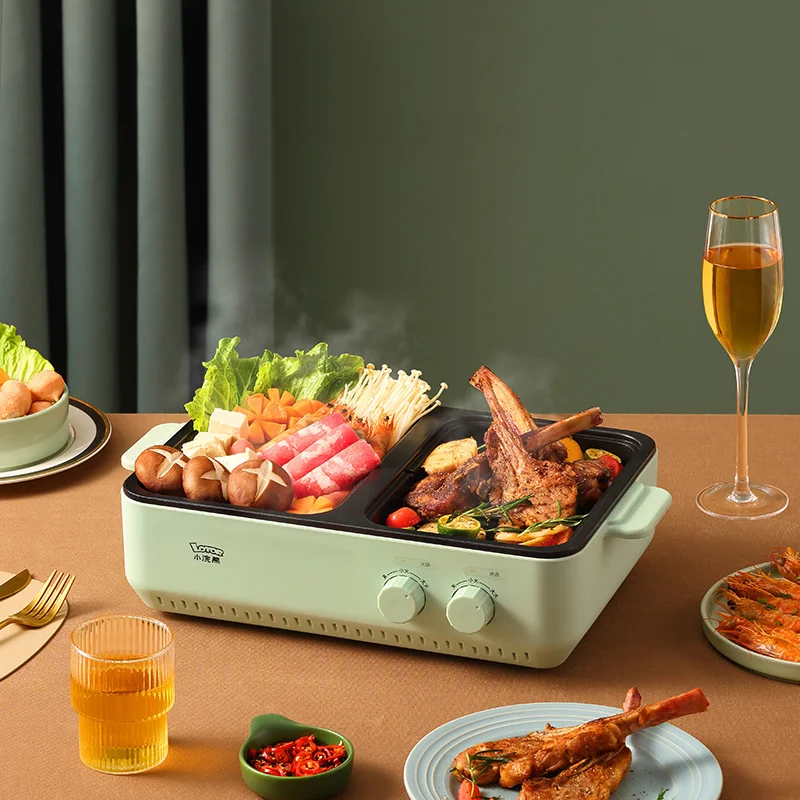 

Korean electric oven, household indoor barbecue pot, barbecue plate, small electric barbecue plate, fried, roasted and rinsed