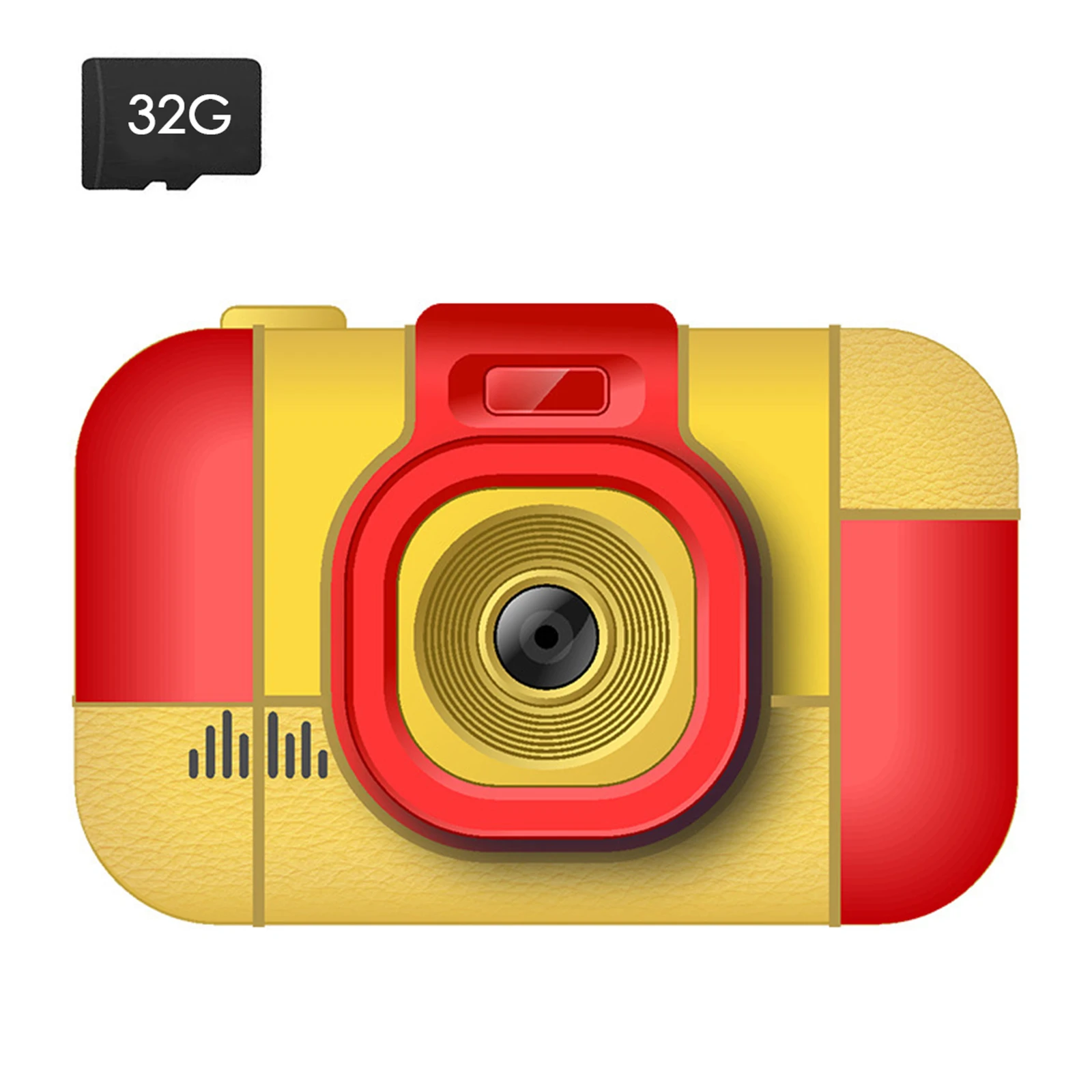 

Kids Camera Dual Lens Digital Video Camcorder 2.4" IPS Screen Portable DV with 32GB Memory Card