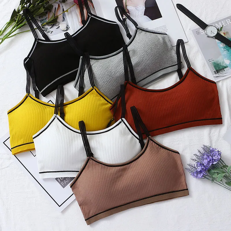 Подростковый студенческий топ на бретельках с нагрудным ремнем и подкладкой