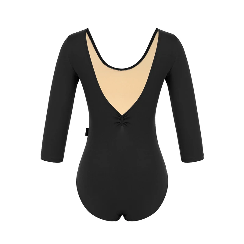 Женский эластичный однотонный купальник с длинным рукавом для балета взрослых