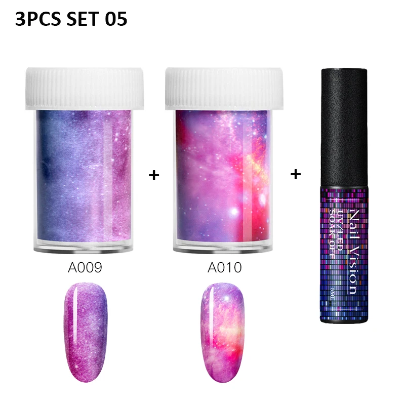 Nail Vision Фольга для ногтей Клей переводной гель-клей Звездный бумажный принт фольга s обертывания Переводные картинки Набор лаков УФ Гель-лак для ногтей лак - Цвет: ZH07193