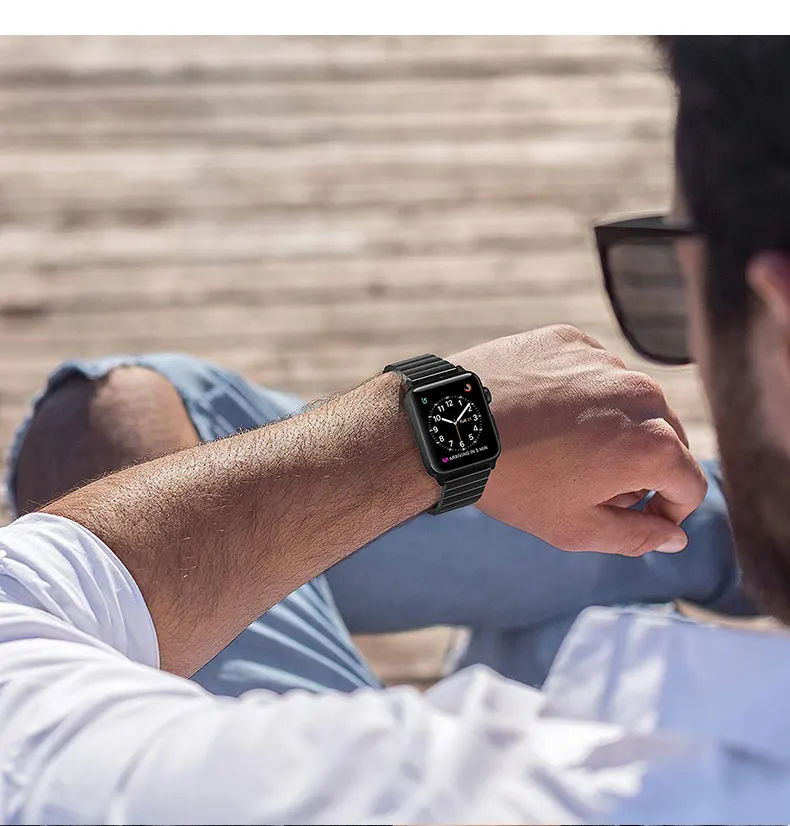 Ремешок для apple watch 44 мм 40 мм iwatch 42 мм 38 мм браслет из нержавеющей стали металлический ремешок для часов apple watch 5 4 3 2 1