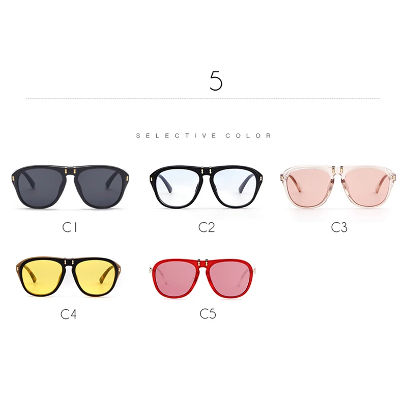 Мужские и женские очки авиаторы WHO CUTIE винтажные желтые солнцезащитные в стиле