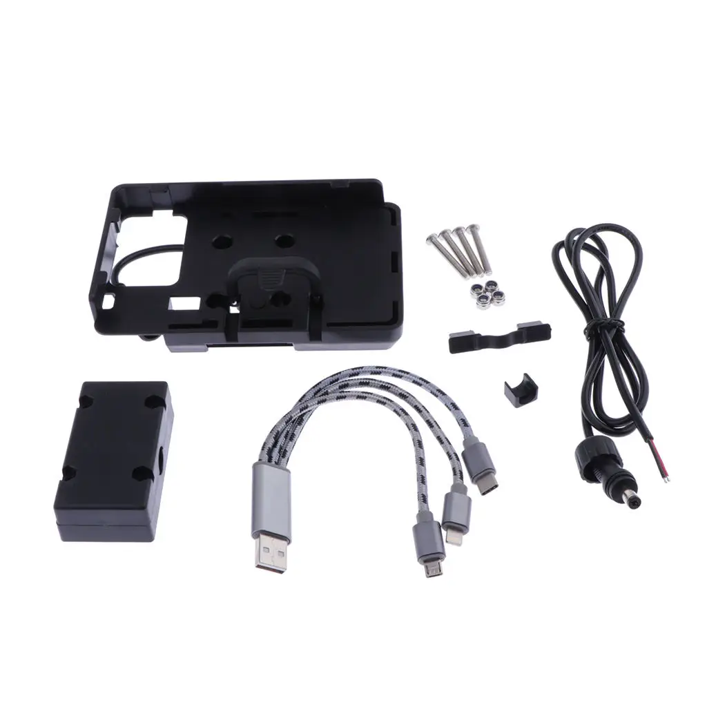 

Регулируемый держатель для навигатора мотоцикла с зарядным устройством для BMW R1200GS (черный)