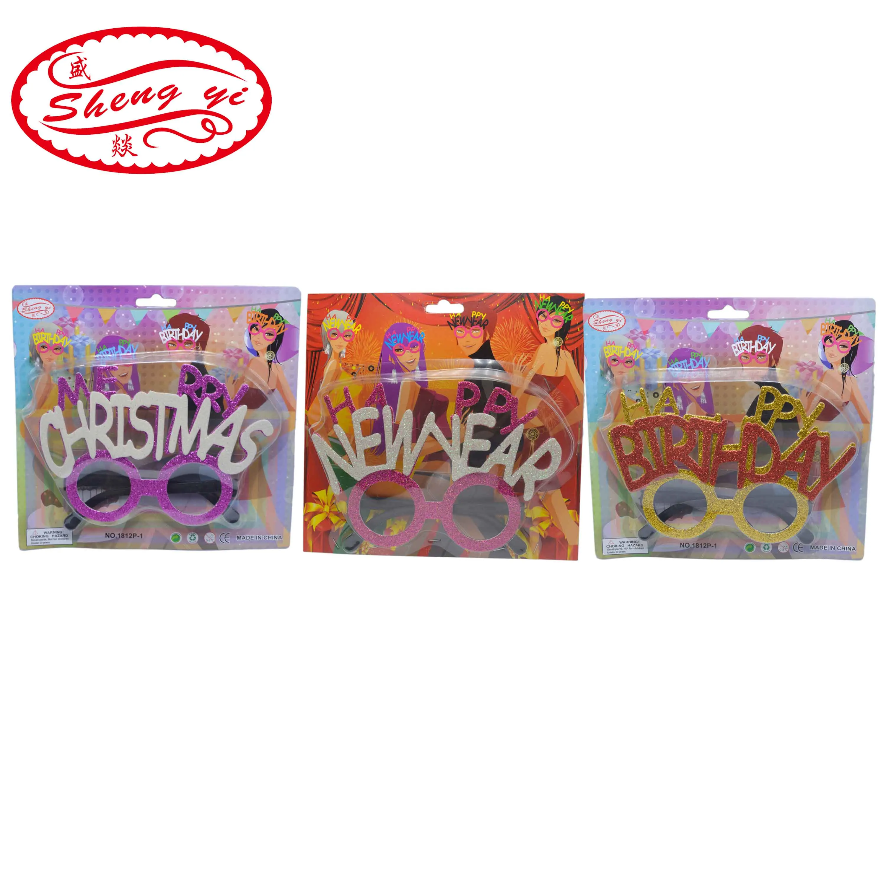 

SHENGYI, 1 шт., счастливая фотография, веселые рождественские очки, новогодние очки, фотореквизит, рождественские украшения, подарок для детей