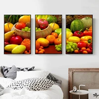 3 panels united color of mix fruit and vegetables living room posters and prints modern art home wall decor