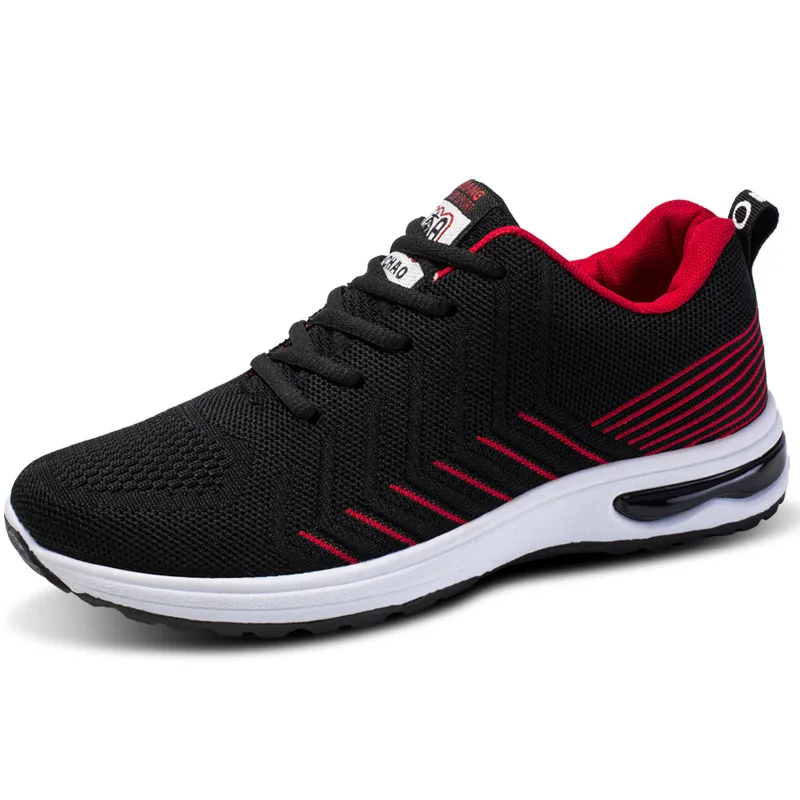 

2021 New Flying Woven Men's Shoes Breathable Sneakers Soft-soled Casual Shoes Men's Air Cushion Men's Shoes Platform Shoes