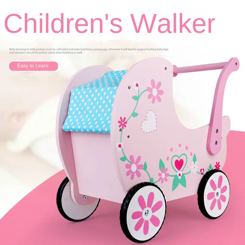 

Малыш Walker для маленьких мальчиков и девочек ролевые игры моделирование корзина деревянная каталка Ранние обучающие игрушки для детей, пода...