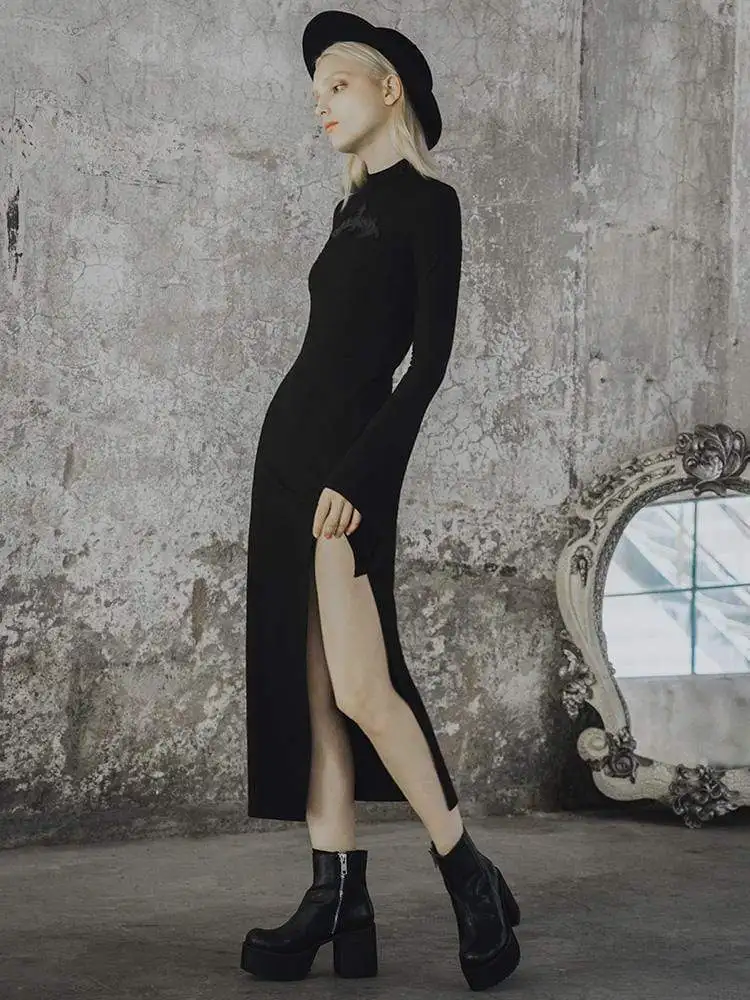 Панк восторженные женские Сверкающее с рукавами ставка узор платья-Макси