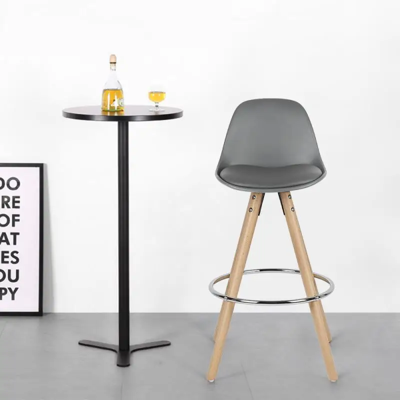 

2Pc Bar Stools Chairs Bar Chair Beech Wood Legs PP Surface Lounge Chairs Home Office Kitchen Dining Coffee Chairs High Chair HWC