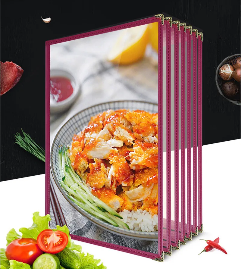 A4 Menu Cover Books 8.5"x11" Single Page 2 View Restaurant Cafe Recipe Menu Holder Covers Frames images - 6