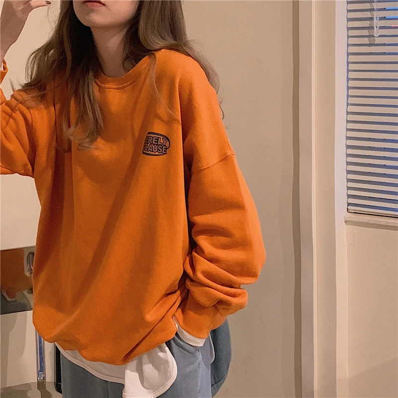 3 размера M-xl с буквенным принтом Повседневный универсальный длинный рукав