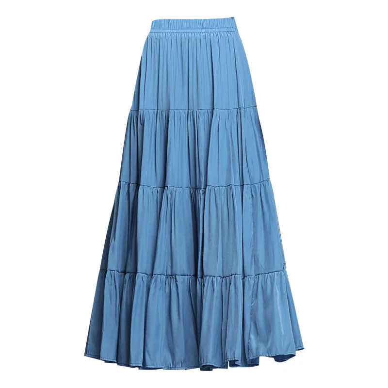 

New Summer Women'S Cake Dress Japanese Mori Girl Fashion High-Waist Stitching Skirt
