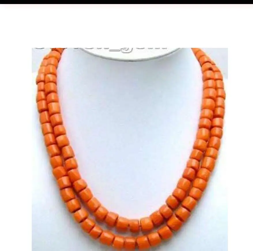 Бесплатная доставка AAA Натуральный 11 мм толстый кусочек оранжевого коралла