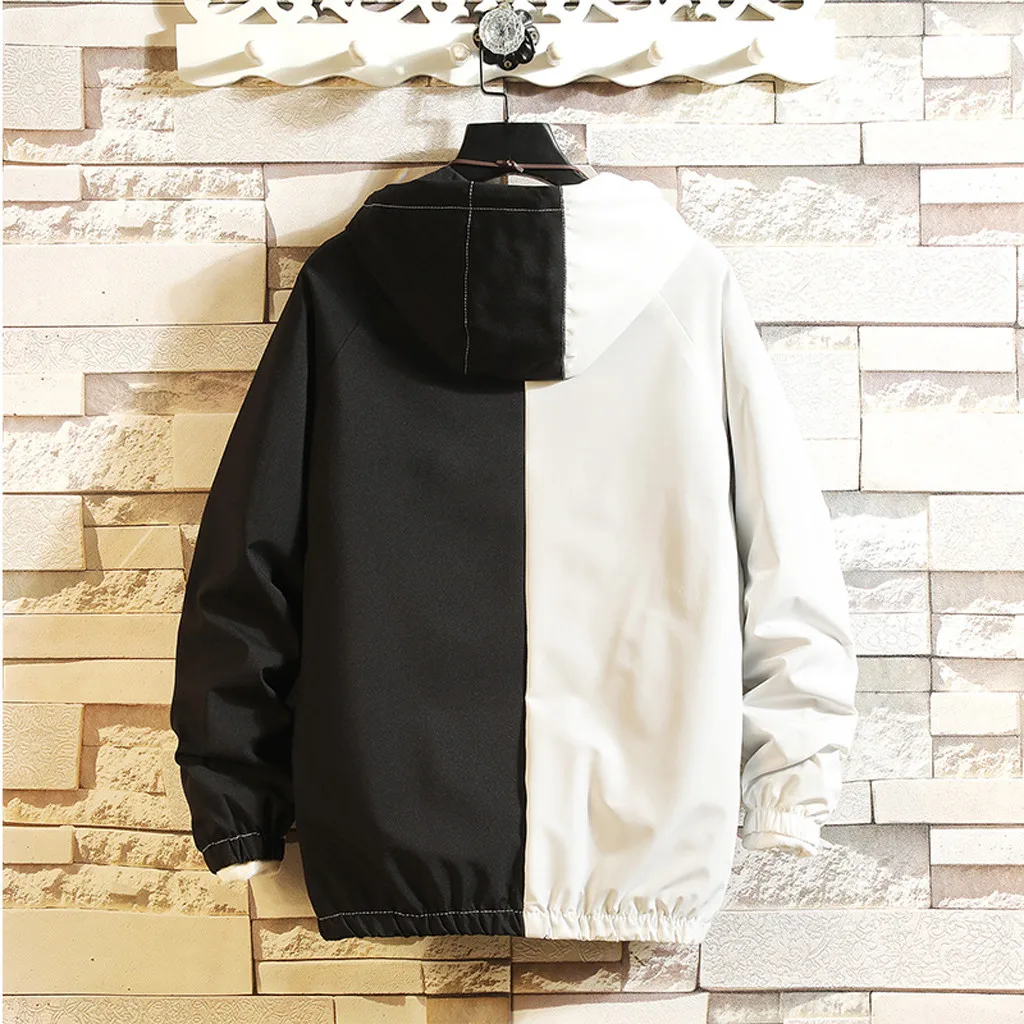 jacket men Autumn Casual Fashion Color Collision Hoodie Thin Jacket Zipper Hip Hop coach streetwear jacket jaqueta masculino