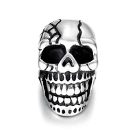 stainless steel skull bead polished 6mm large hole beads metal charms for diy bracelet jewelry making accessories