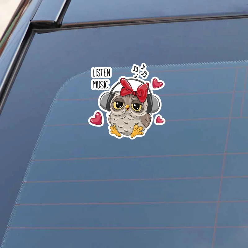 Автомобильная наклейка Volkrays с изображением совы музыкальные аксессуары
