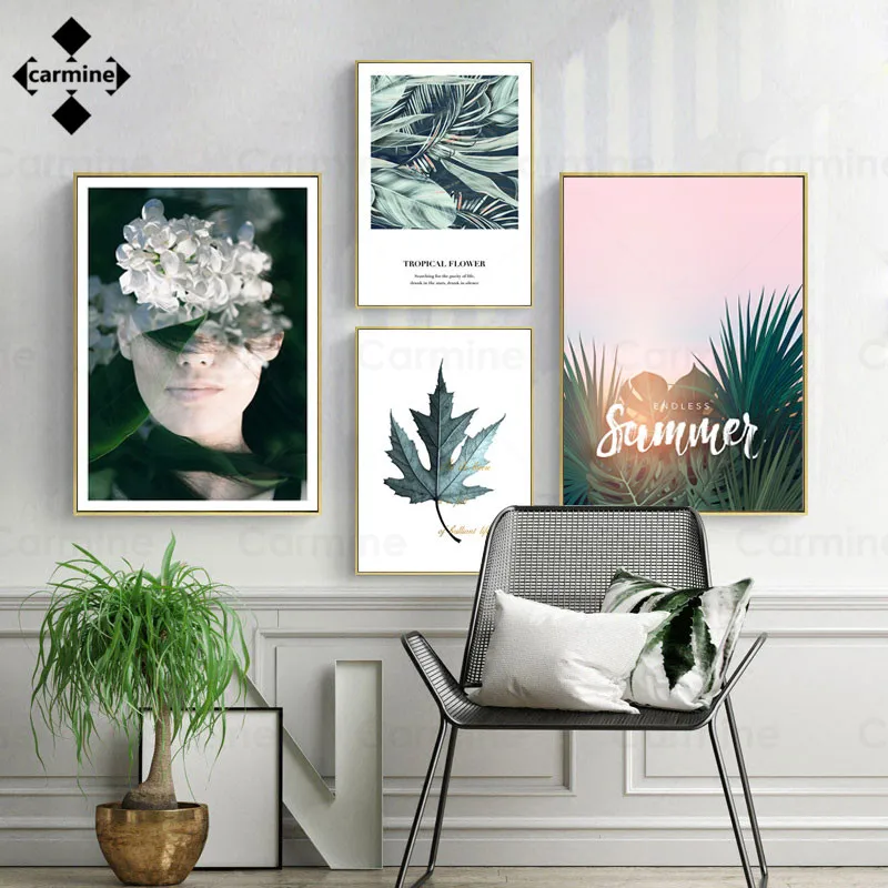 

Nordic Morden Poster Wall Art Painting Posters Still Life Maple Leaves Wall Art Pictures Figure Painting for Living Room Decor
