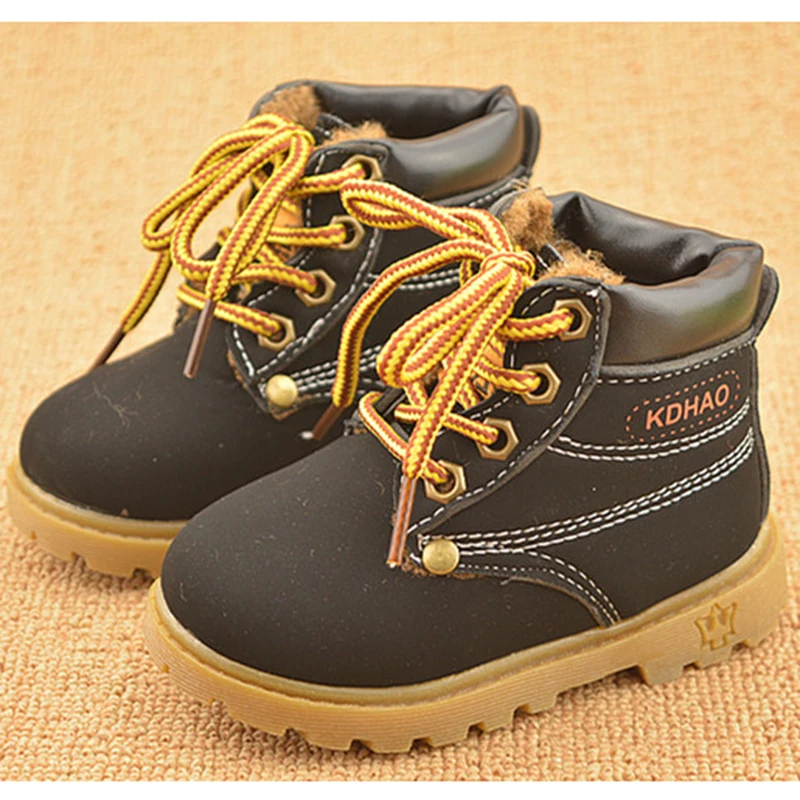 Spring Autumn Winter Children Sneakers Boys Girls Martin Boots Kids Shoes Snow Casual Plush Fashion | Детская одежда и обувь
