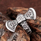 Винтажное кольцо в скандинавском стиле с топором для мужчин, модный креативный Байкерский амулет в стиле викингов из нержавеющей стали, оптовая продажа ювелирных изделий