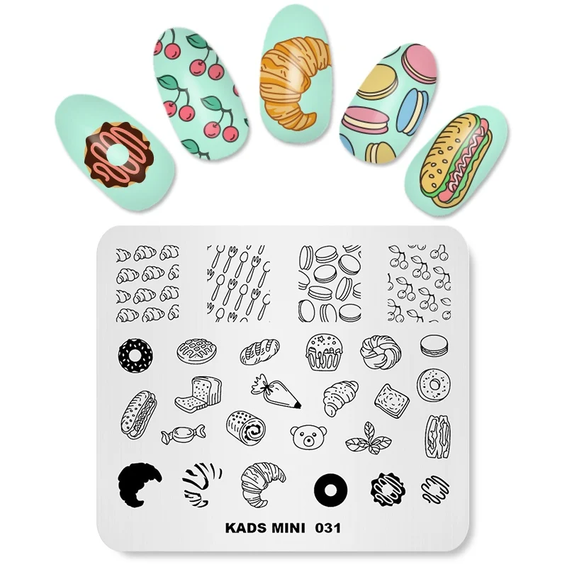 Шаблоны KADS для дизайна ногтей мин 031 послеобеденный чай изображение маникюрный