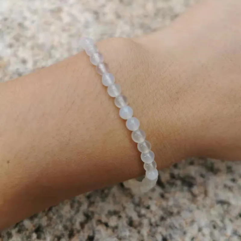 SR High Quality Natural Stone White Agates Bracelet Yoga Spirit Energy For Women Man Birthday Gift | Украшения и аксессуары