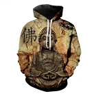 Толстовка Мужскаяженская с 3D-принтом, со статуей Будды