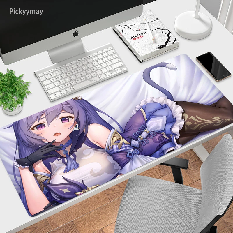 xxl mouse pad gaming accessories genshin impact gamer keyboard desk mats carpet non slip laptop big mousepad kawaii girl anime free global shipping