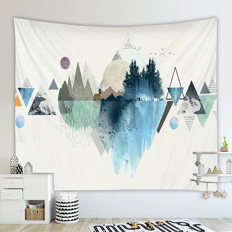 

Настенное одеяло moon mountain, декоративная ткань, декоративный японский гобелен, тройной