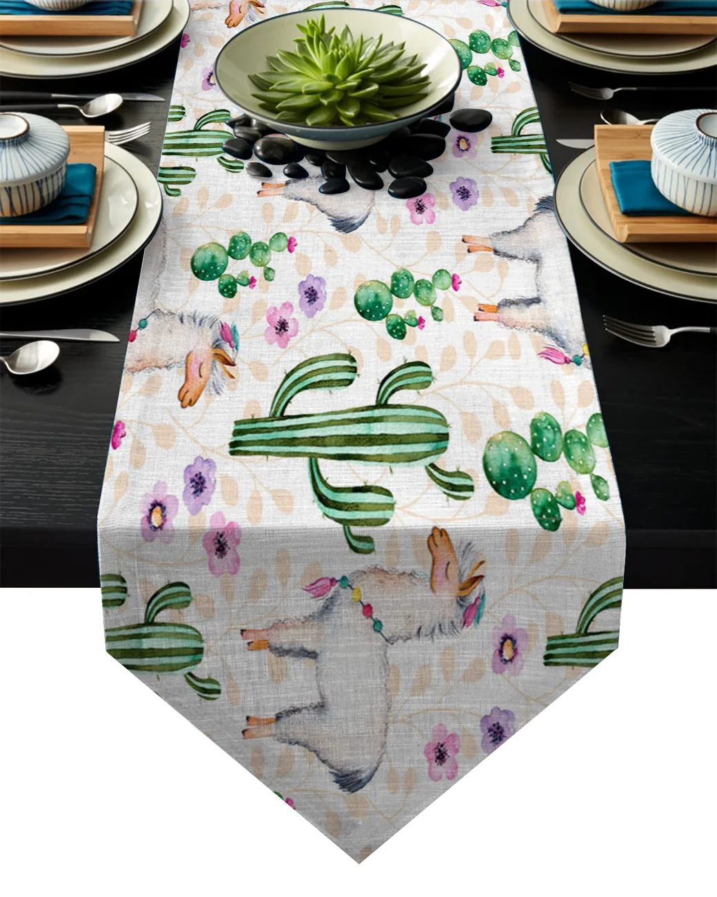 

Скатерть с изображением кактусов в скандинавском стиле, украшения для домашней вечеринки