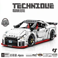 the 18 white super speed sports racing car fast vehicle model building blocks moc technical bricks set gifts kids toys