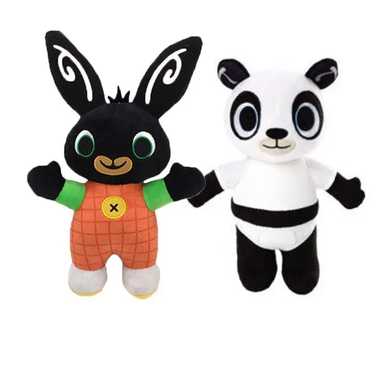 Bing Bunny плюшевая игрушка подвеска зажим Брелок Bing Bunny кукла игрушка Hoppity Voosh чучело Панда Кролик игрушка для рождественских подарков - Цвет: 25cm bing and panda
