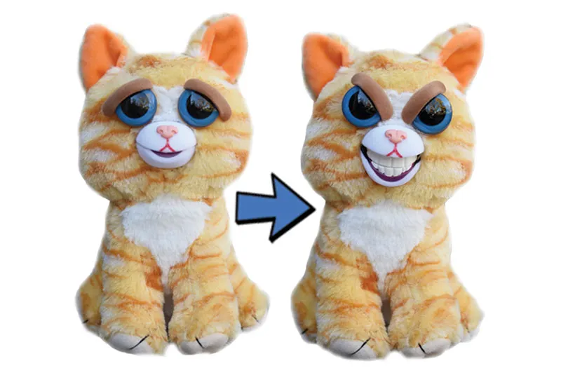 Orange Cat Grin Веселые Домашние животные, меняющие лицо, единорог, мягкие игрушки для детей, плюшевый дракон, сердитые животные, кукла панда - Цвет: Orange Cat Grin