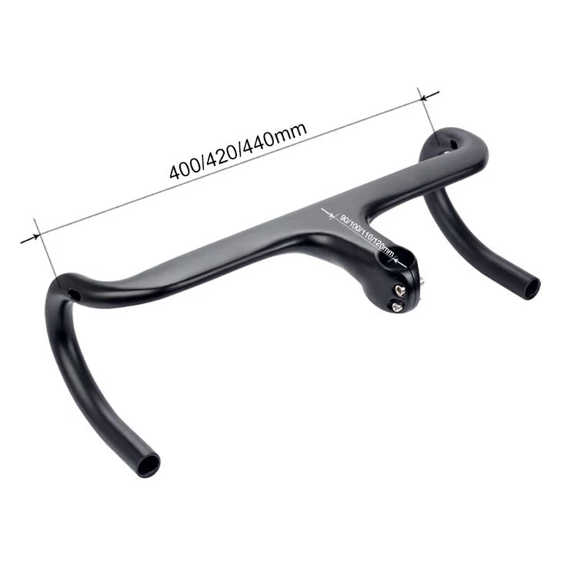 

100X400mm Full Carbon Fibre Integrated Road Bicycle Handlebar Cycling Bike Parts Road Handlebars 28.6mm 550G