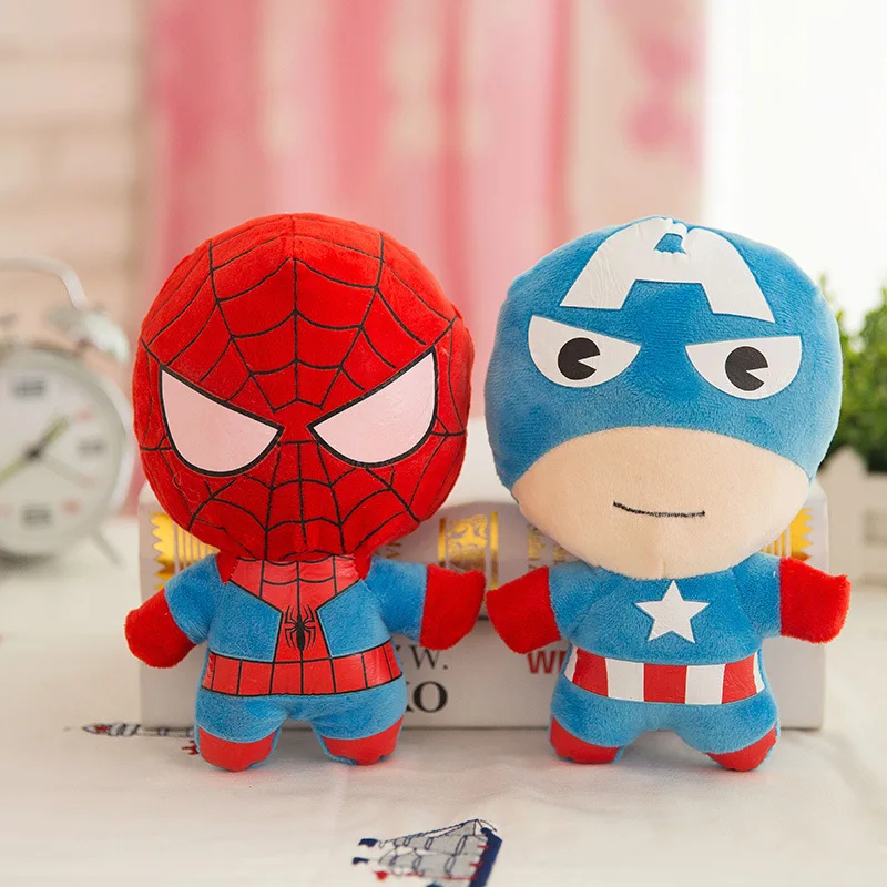 5pcs/Set The Avengers Dolls Marvel Captain America Batman Iron Man Superman Spider Plush Toy Cute Cartoon for Baby Kid | Игрушки и хобби