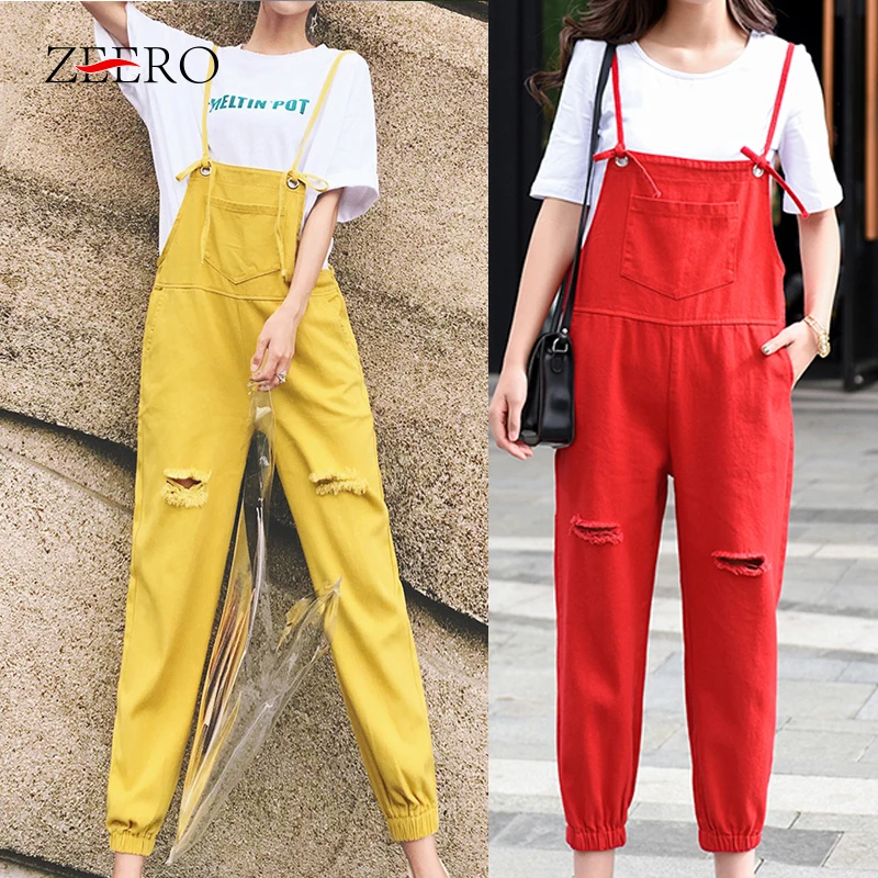 Женские джинсовые комбинезоны свободного покроя повседневные капри без