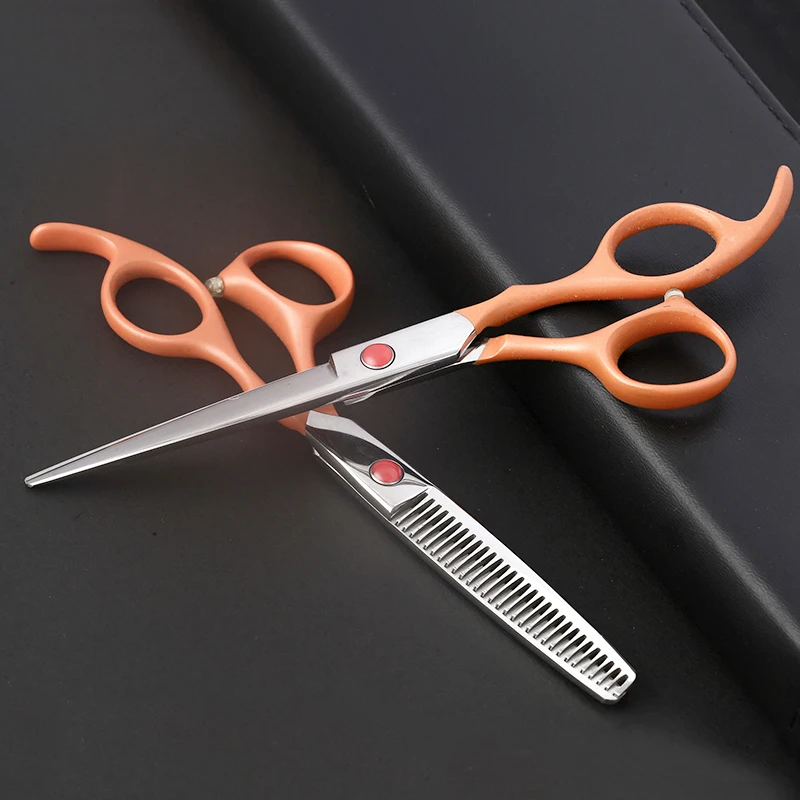 

Professional 440c 6 inch sapphire hair scissors set hair clipper cutting scissor barber thinning shears hairdressing scissors