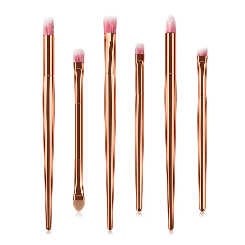 6 розовое золото кисти для век Макияж Кисти Набор теней набор макияжа бровей