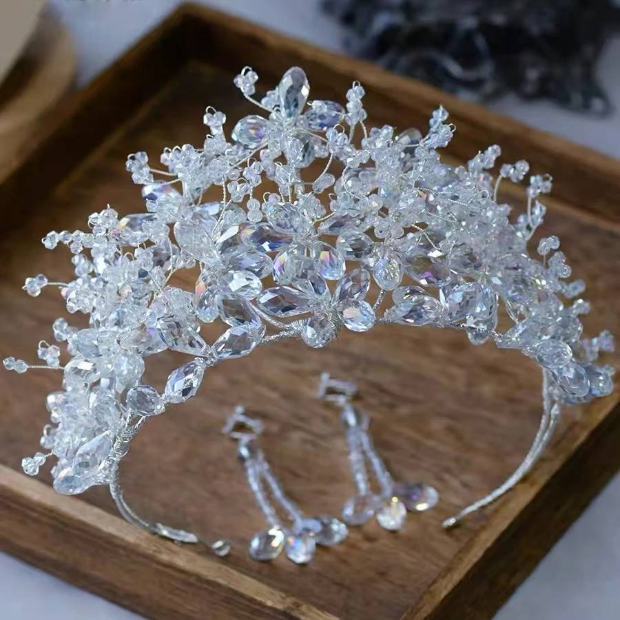 

Sparkle Clear Brides Headbands Crystal Bridal Tiaras Headpieces Evening Hair Jewelry Birthday Gift