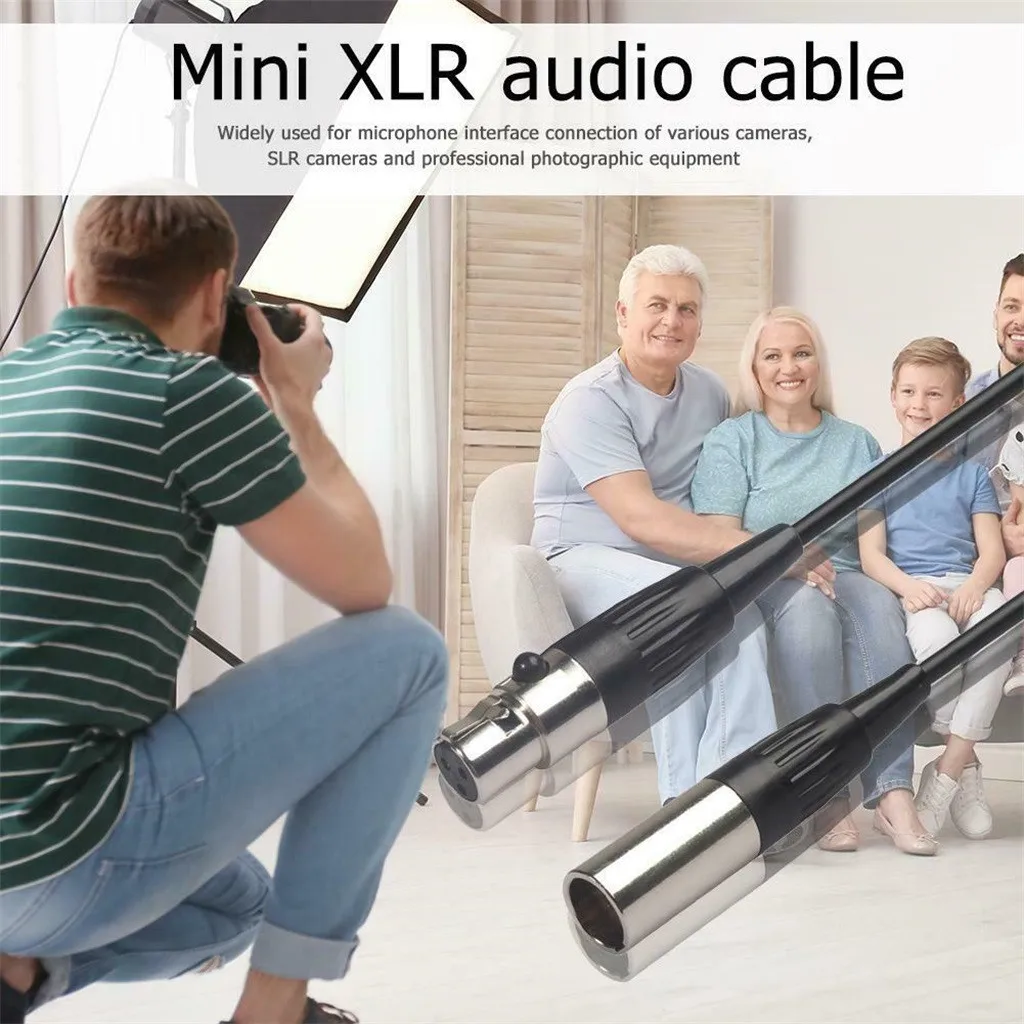 Кабели 2 м/1 м/0 3 м Mini XLR 3Pin мужчина к Сделано в Китае Женский аудио кабель провод для